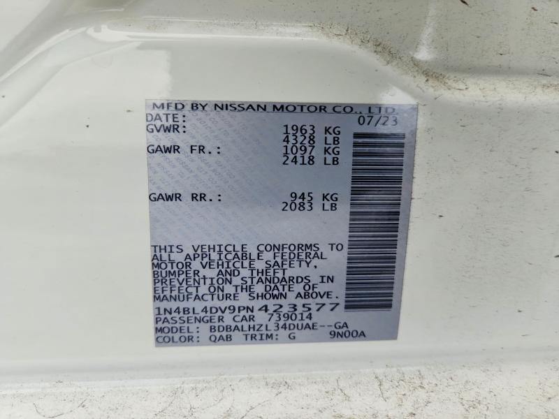Продажа на аукционе авто 2023 Nissan Altima, vin: 1N4BL4DV9PN423577, номер лота: 61037856