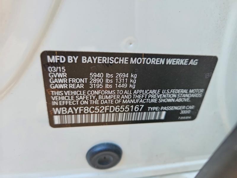 Продаж на аукціоні авто 2015 Bmw 750, vin: WBAYF8C52FD655167, номер лоту: 59169436