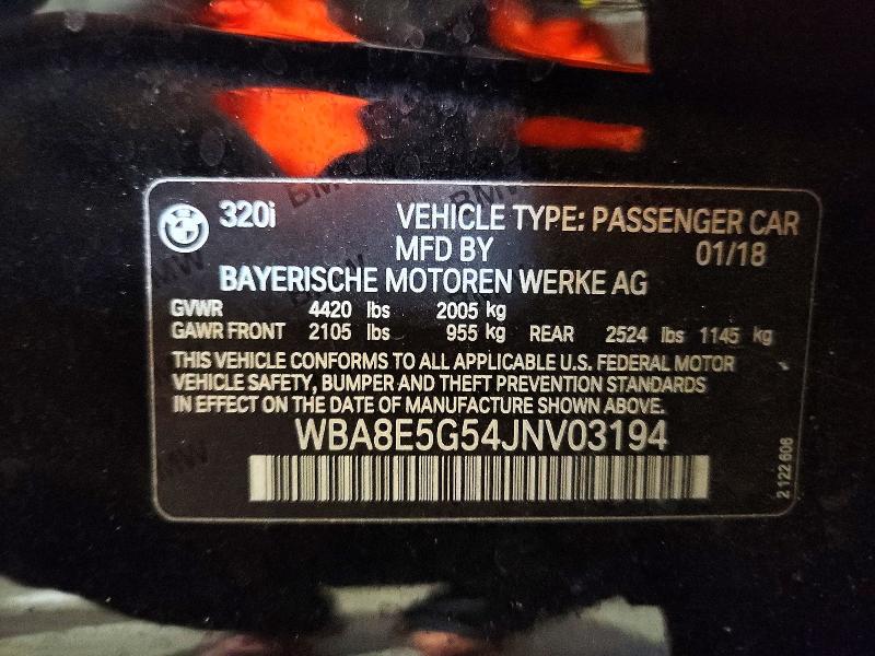 Продажа на аукционе авто 2018 Bmw 320, vin: WBA8E5G54JNV03194, номер лота: 62473836