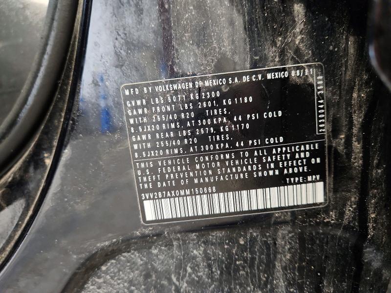 2021 Volkswagen Tiguan მანქანა იყიდება აუქციონზე, vin: 3VV2B7AX0MM150668, აუქციონის ნომერი: 85970875