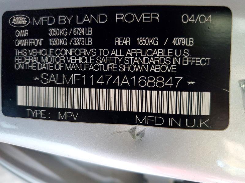 Продажа на аукционе авто 2004 Land Rover Range Rover, vin: SALMF11474A168847, номер лота: 61541026