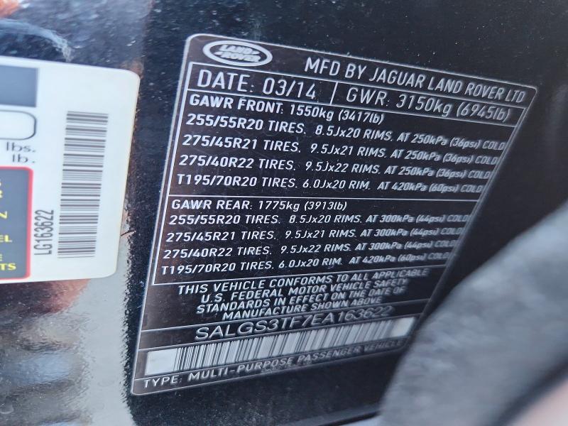 62235726 :رقم المزاد ، SALGS3TF7EA163622 vin ، 2014 Land Rover Range Rover مزاد بيع