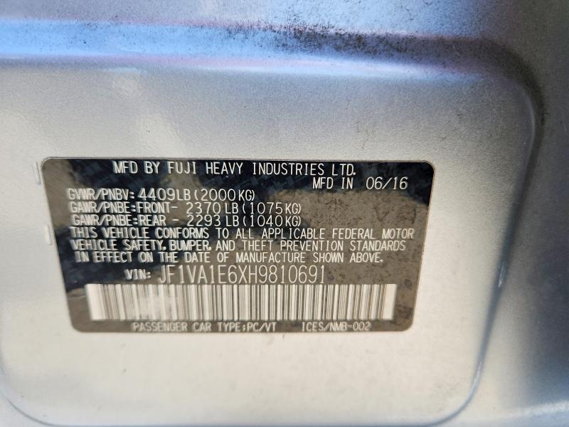 Aukcja sprzedaży 2017 Subaru Wrx, vin: JF1VA1E6XH9810691, numer aukcji: 63057546