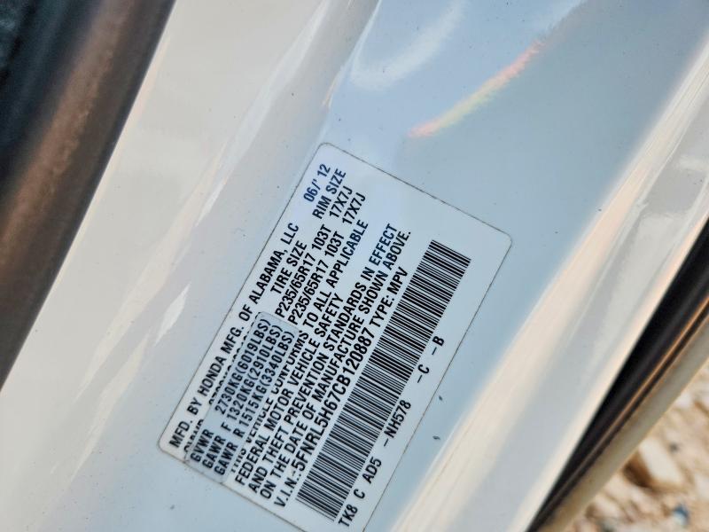 Aukcja sprzedaży 2012 Honda Odyssey, vin: 5FNRL5H67CB120887, numer aukcji: 63006086