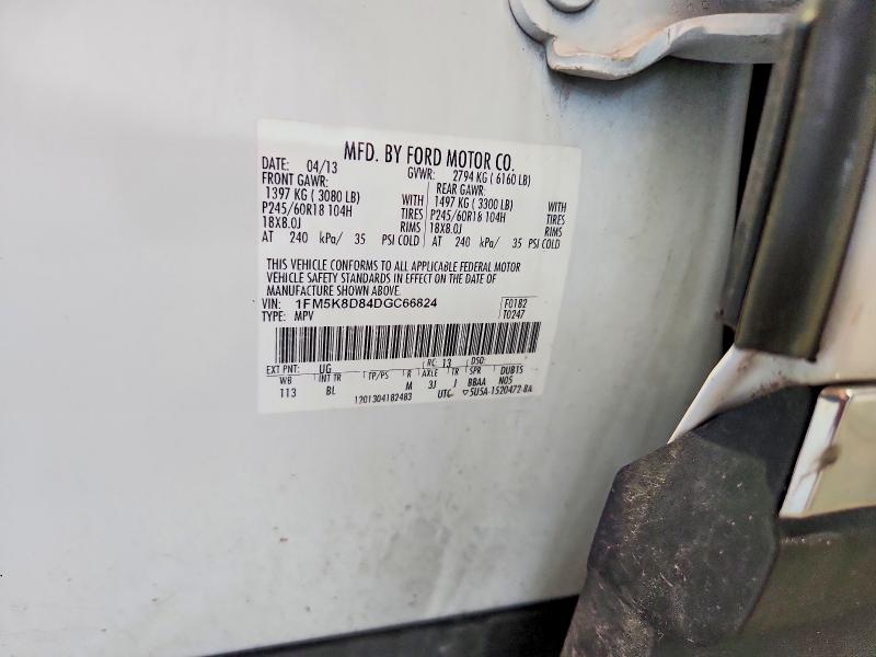 Aukcja sprzedaży 2013 Ford Explorer, vin: 1FM5K8D84DGC66824, numer aukcji: 60130656