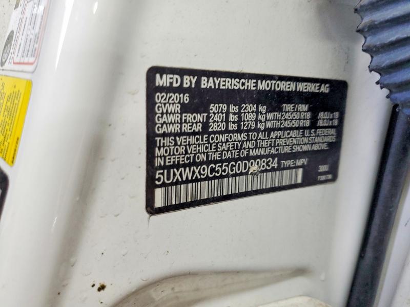 Aukcja sprzedaży 2016 Bmw X3, vin: 5UXWX9C55G0D90834, numer aukcji: 60564226