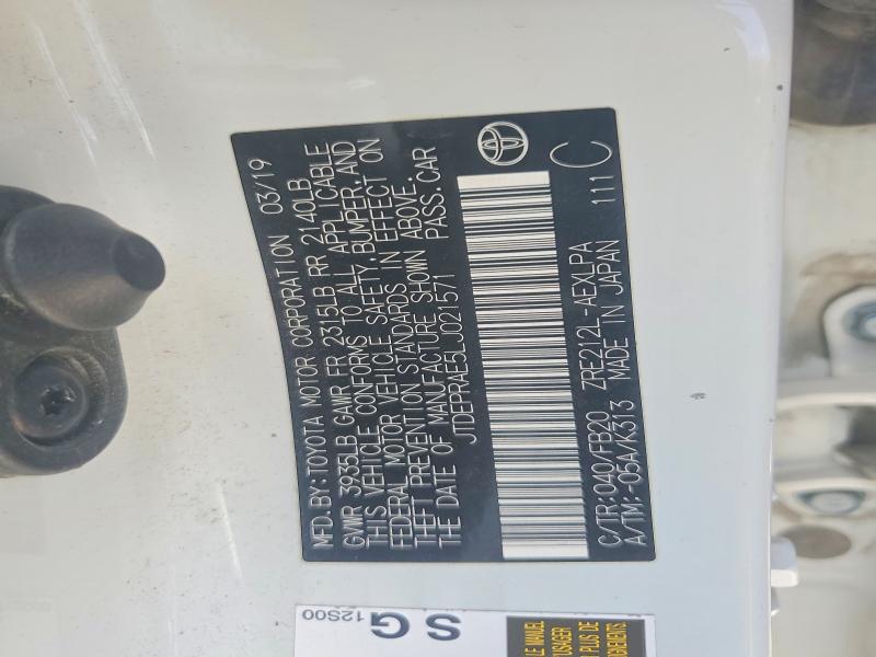 59736506 :رقم المزاد ، JTDEPRAE5LJ021571 vin ، 2020 Toyota Corolla مزاد بيع