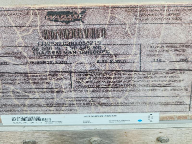Продаж на аукціоні авто 2019 Wabash Dry Van Duraplate, vin: 1JJV532D3KL088219, номер лоту: 61620376