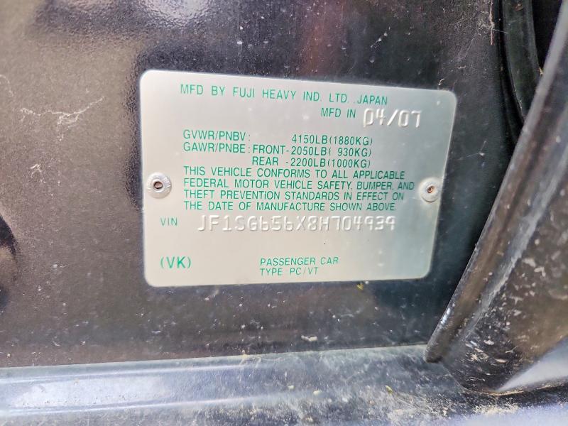 Продажа на аукционе авто 2008 Subaru Forester, vin: JF1SG656X8H704939, номер лота: 62163346