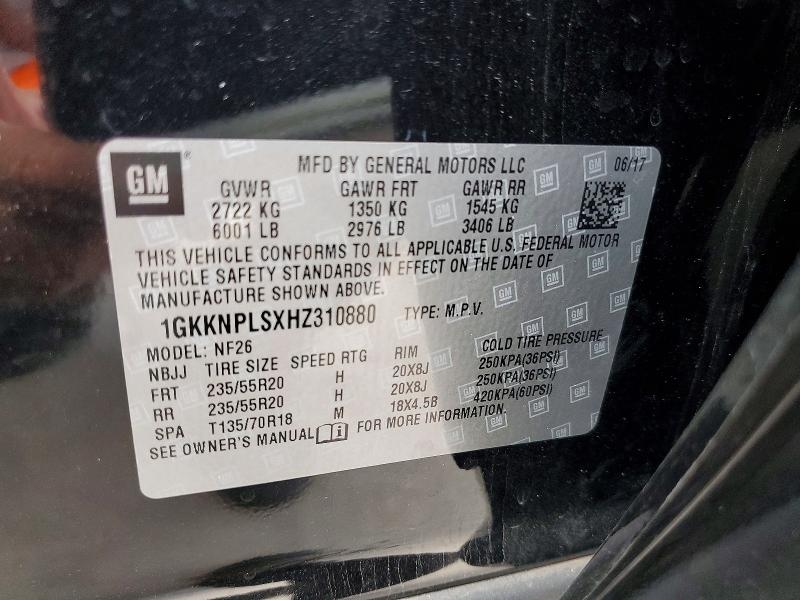 Продаж на аукціоні авто 2017 Gmc Acadia, vin: 1GKKNPLSXHZ310880, номер лоту: 61149496