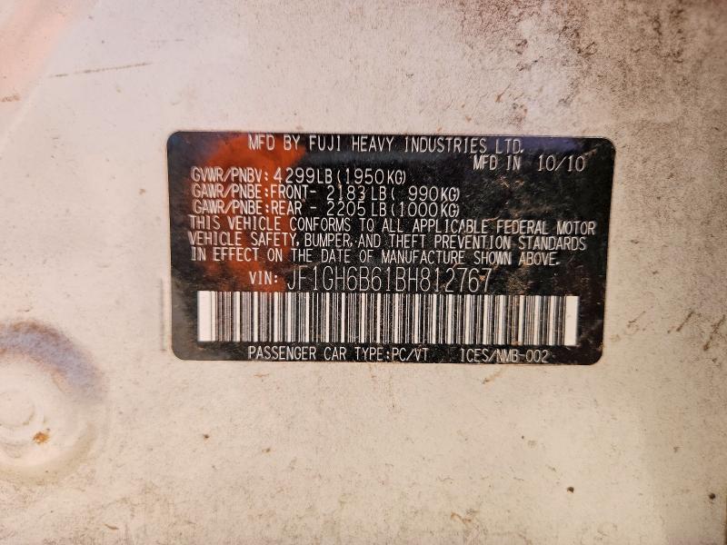 62008686 :رقم المزاد ، JF1GH6B61BH812767 vin ، 2011 Subaru Impreza مزاد بيع