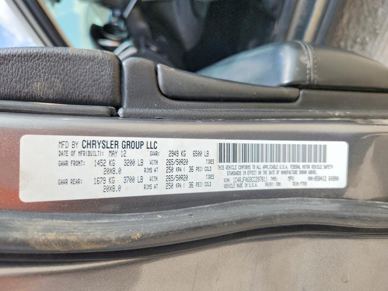 Auction sale of the 2012 Jeep Grand Cherokee, vin: 1C4RJFAG9CC297811, lot number: 59590566