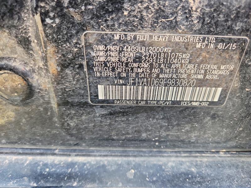 Aukcja sprzedaży 2015 Subaru Wrx, vin: JF1VA1D69F9830820, numer aukcji: 60380076