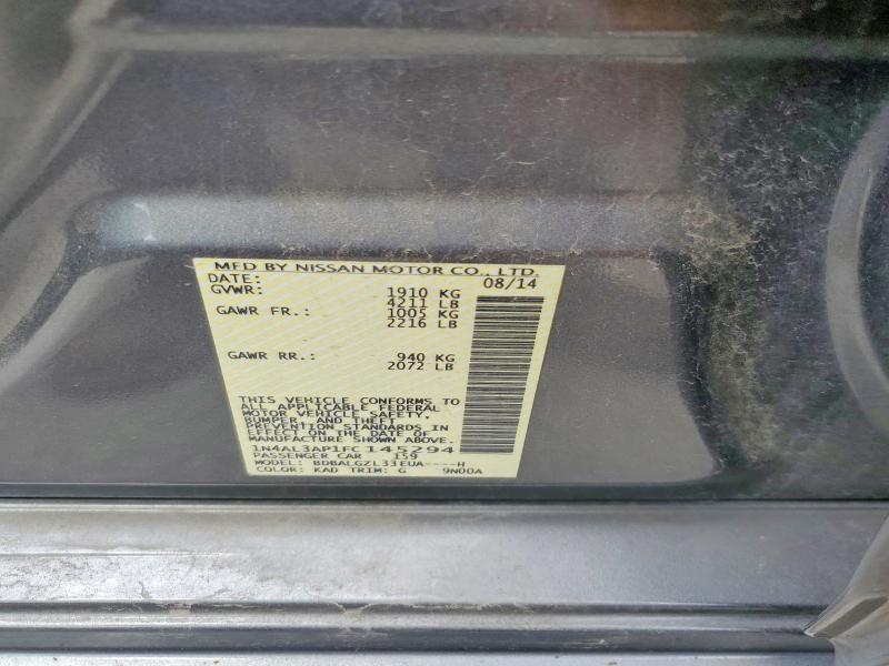 62456566 :رقم المزاد ، 1N4AL3AP1FC145294 vin ، 2015 Nissan Altima مزاد بيع