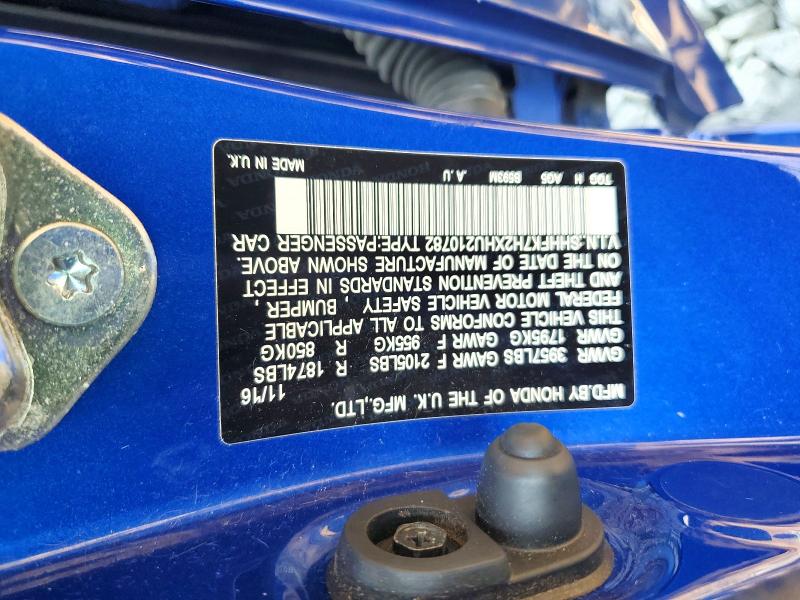 Продажа на аукционе авто 2017 Honda Civic, vin: SHHFK7H2XHU210782, номер лота: 60525346