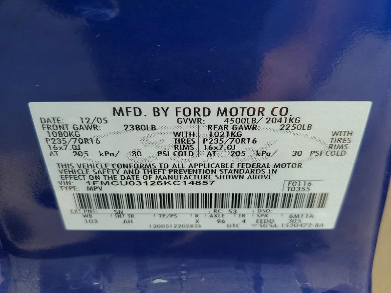 Продаж на аукціоні авто 2006 Ford Escape, vin: 1FMCU03126KC14857, номер лоту: 59817896