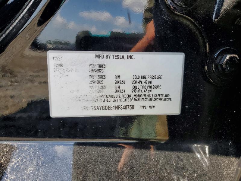 Aukcja sprzedaży 2022 Tesla Model Y, vin: 7SAYGDEE1NF340750, numer aukcji: 62549936