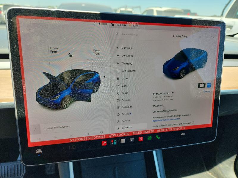 Продаж на аукціоні авто 2020 Tesla Model Y, vin: 5YJYGDEE5LF012953, номер лоту: 62351586