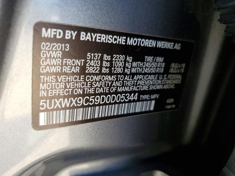 Aukcja sprzedaży 2013 Bmw X3, vin: 5UXWX9C59D0D05344, numer aukcji: 62636256