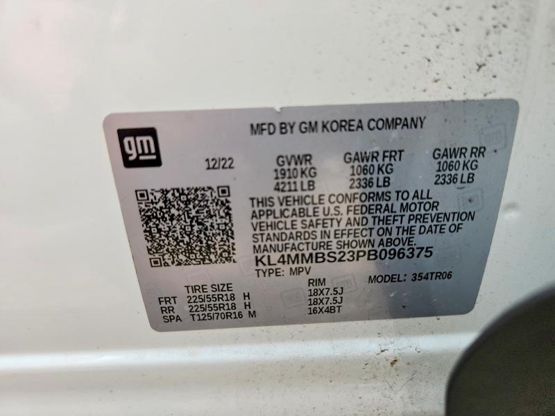 2023 Buick Encore Gx მანქანა იყიდება აუქციონზე, vin: KL4MMBS23PB096375, აუქციონის ნომერი: 61421196