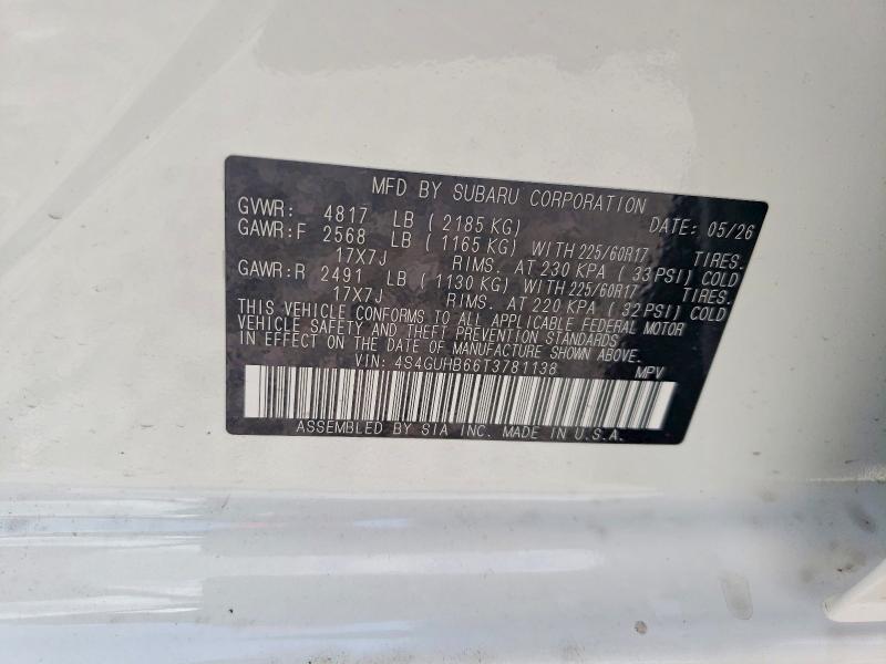 2026 Subaru Crosstrek მანქანა იყიდება აუქციონზე, vin: 4S4GUHB66T3781138, აუქციონის ნომერი: 60622606