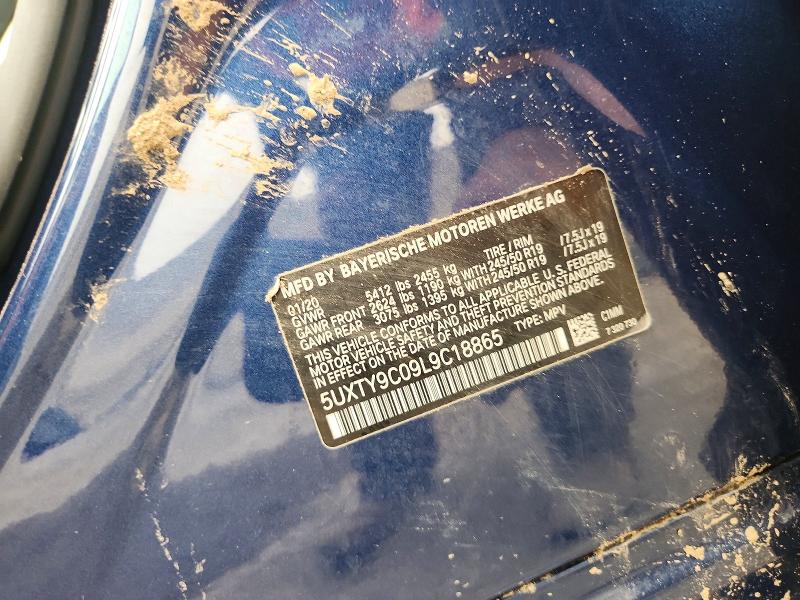 2020 Bmw X3 მანქანა იყიდება აუქციონზე, vin: 5UXTY9C09L9C18865, აუქციონის ნომერი: 61027436