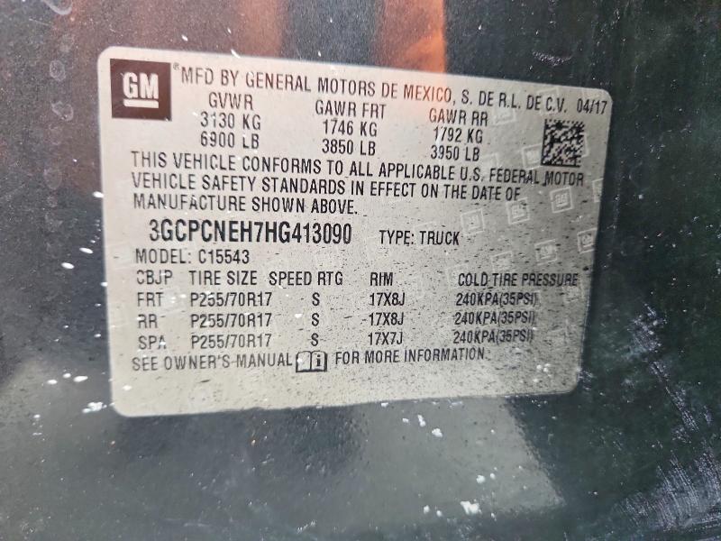 2017 Chevrolet Silverado მანქანა იყიდება აუქციონზე, vin: 3GCPCNEH7HG413090, აუქციონის ნომერი: 61571806