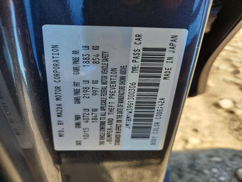 62516086 :رقم المزاد ، JM1BM1W39G1300306 vin ، 2016 Mazda 3 مزاد بيع