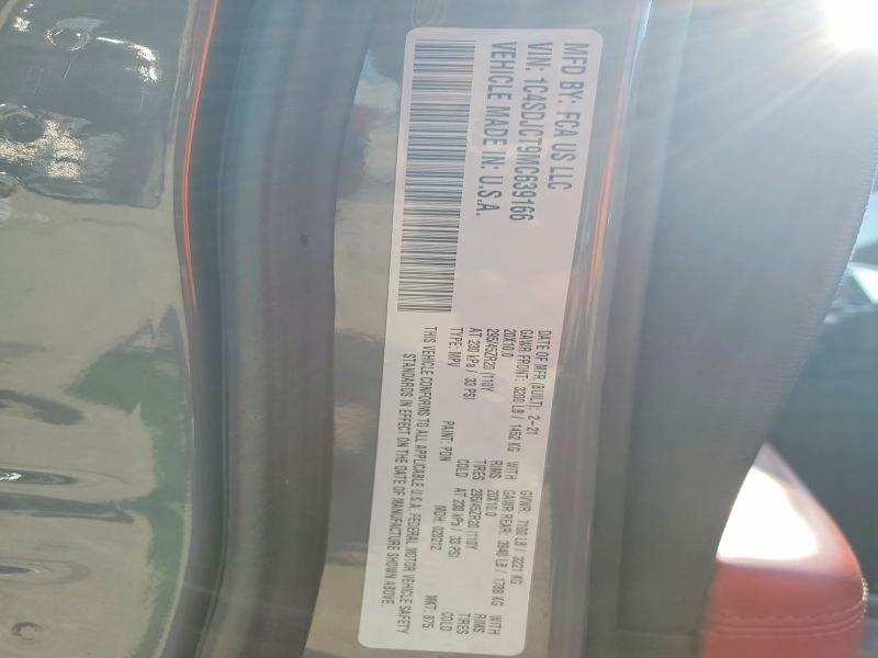Aukcja sprzedaży 2021 Dodge Durango, vin: 1C4SDJCT9MC639166, numer aukcji: 59975206