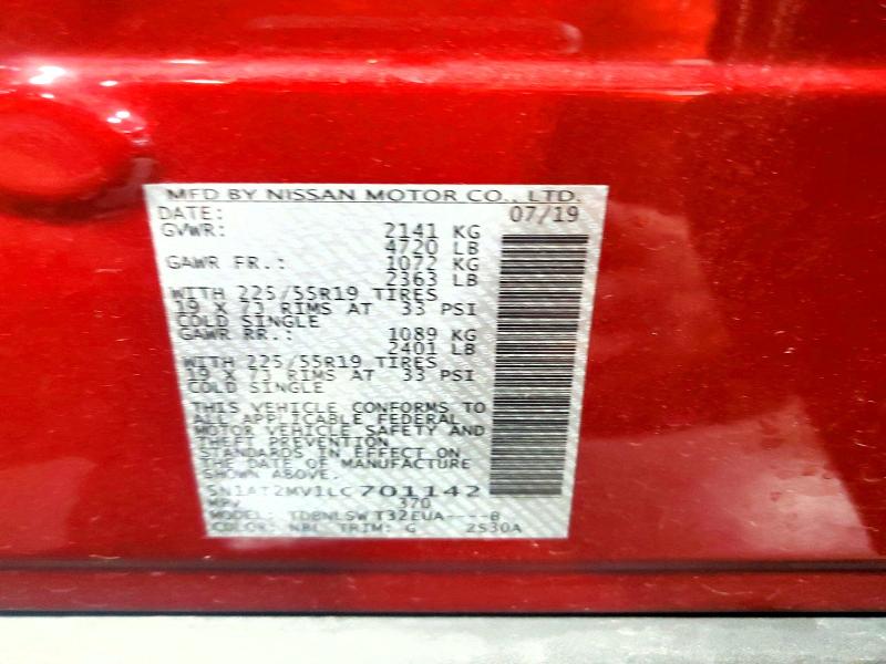 Продажа на аукционе авто 2020 Nissan Rogue, vin: 5N1AT2MV1LC701142, номер лота: 59782956