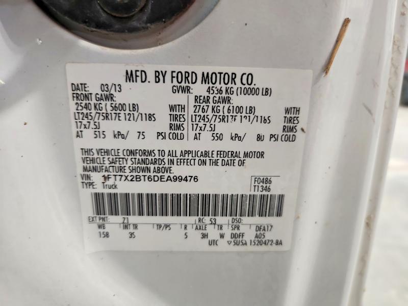 2013 Ford F250 მანქანა იყიდება აუქციონზე, vin: 1FT7X2BT6DEA99476, აუქციონის ნომერი: 60508996