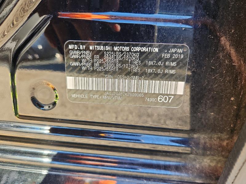Aukcja sprzedaży 2019 Mitsubishi Outlander, vin: JA4J24A52KZ609065, numer aukcji: 60128576