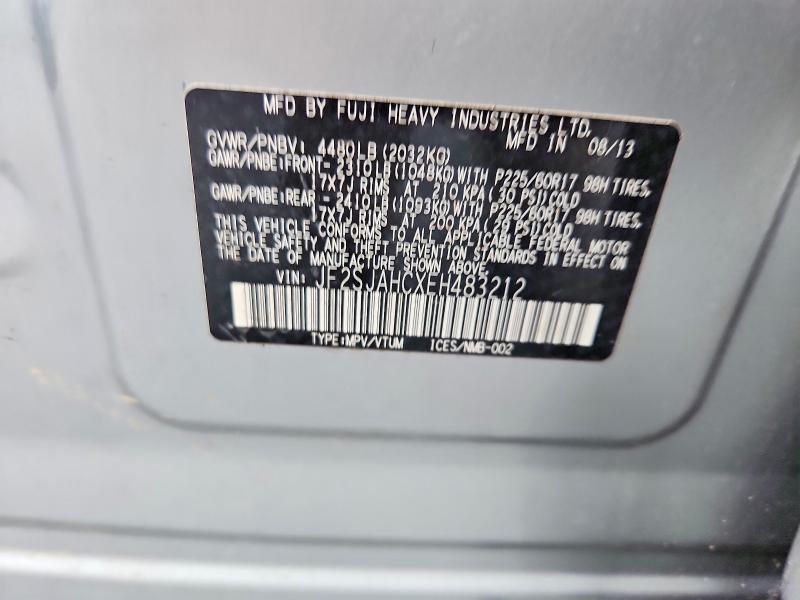 62262216 :رقم المزاد ، JF2SJAHCXEH483212 vin ، 2014 Subaru Forester مزاد بيع