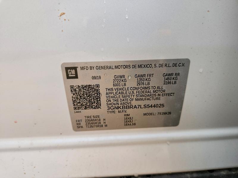 Aukcja sprzedaży 2020 Chevrolet Blazer, vin: 3GNKBBRA7LS544025, numer aukcji: 61778656