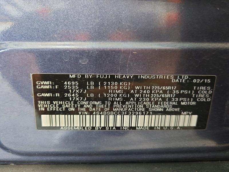61064626 :رقم المزاد ، 4S4BSBCC3F3296171 vin ، 2015 Subaru Outback مزاد بيع
