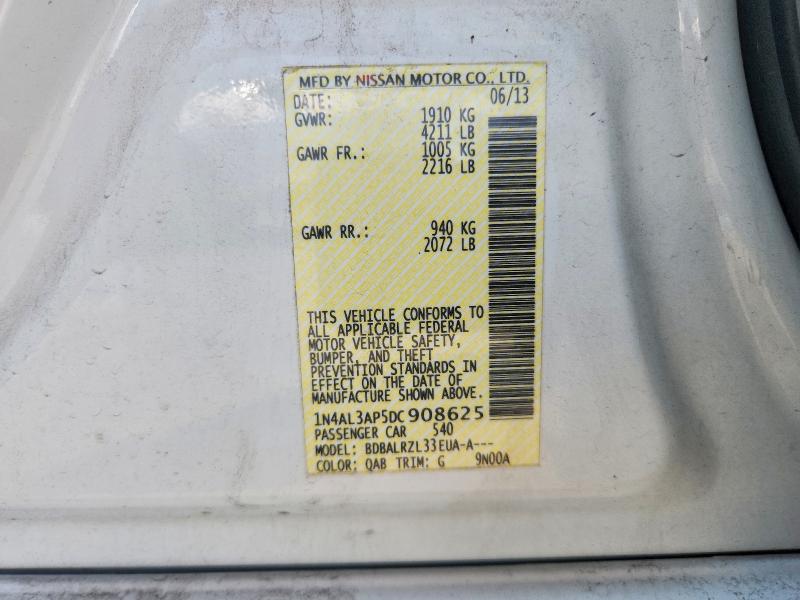 Продаж на аукціоні авто 2013 Nissan Altima, vin: 1N4AL3AP5DC908625, номер лоту: 61015696