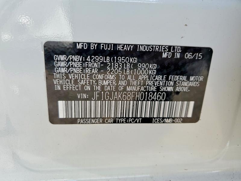 60474746 :رقم المزاد ، JF1GJAK68FH018460 vin ، 2015 Subaru Impreza مزاد بيع