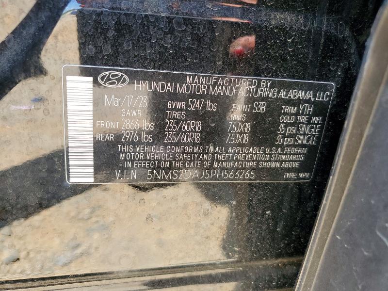 Продажа на аукционе авто 2023 Hyundai Santa Fe, vin: 5NMS2DAJ5PH563265, номер лота: 59812766