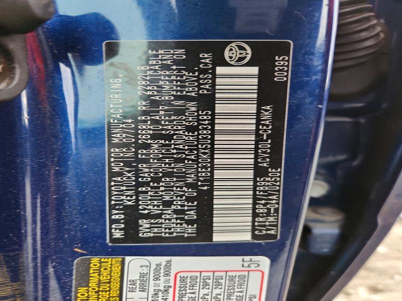 2005 Toyota Camry მანქანა იყიდება აუქციონზე, vin: 4T1BE30KX5U383485, აუქციონის ნომერი: 59259616