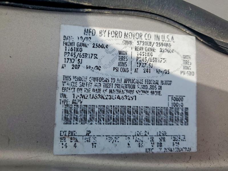 Aukcja sprzedaży 2003 Ford Explorer, vin: 1FMZU63K23UA43291, numer aukcji: 61483616