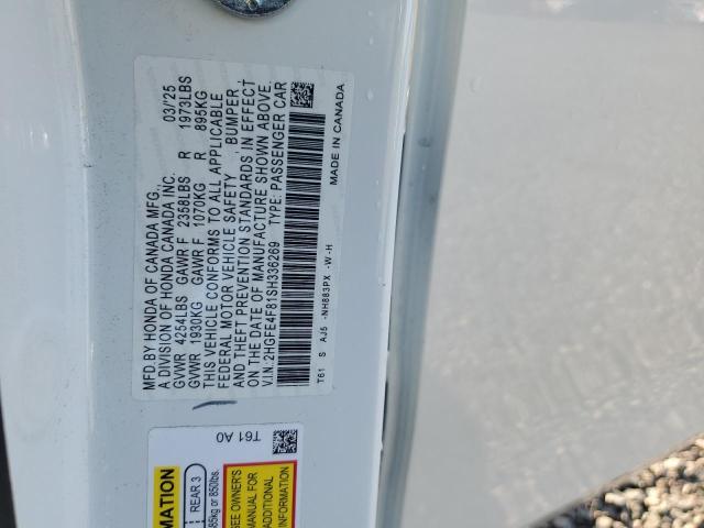 Aukcja sprzedaży 2025 Honda Civic, vin: 2HGFE4F81SH336269, numer aukcji: 60075726