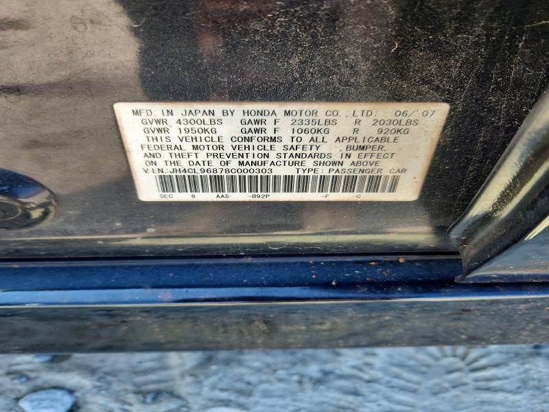 Продажа на аукционе авто 2008 Acura Tsx, vin: JH4CL96878C000303, номер лота: 60013046