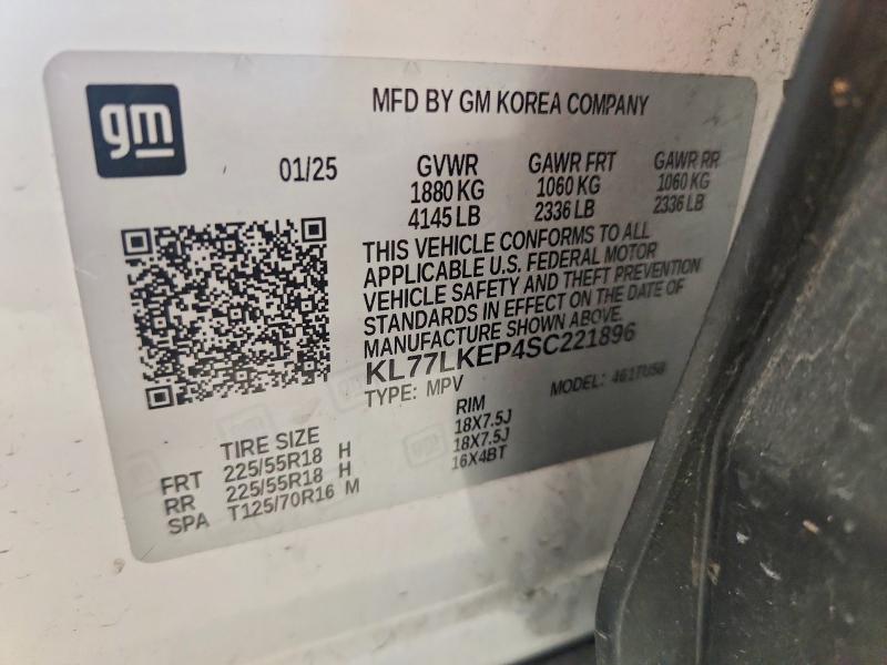 60203946 :رقم المزاد ، KL77LKEP4SC221896 vin ، 2025 Chevrolet Trax مزاد بيع