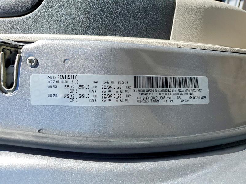 2020 Chrysler Pacifica მანქანა იყიდება აუქციონზე, vin: 2C4RC1GG8LR114507, აუქციონის ნომერი: 59916656