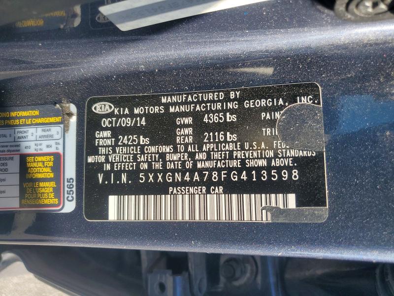 Продаж на аукціоні авто 2015 Kia Optima, vin: 5XXGN4A78FG413598, номер лоту: 59252786