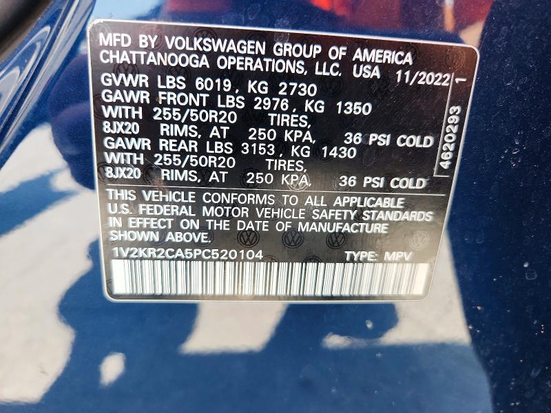 Aukcja sprzedaży 2023 Volkswagen Atlas, vin: 1V2KR2CA5PC520104, numer aukcji: 61478426
