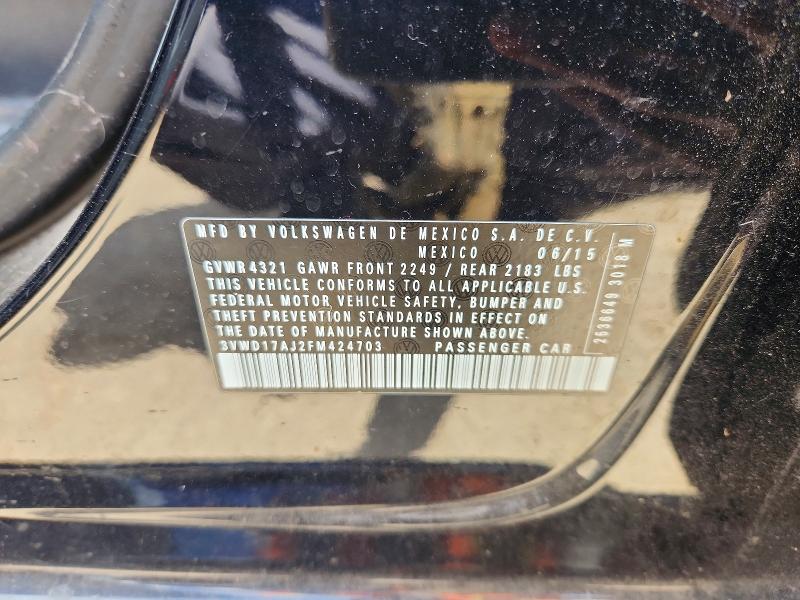 Aukcja sprzedaży 2015 Volkswagen Jetta, vin: 3VWD17AJ2FM424703, numer aukcji: 61695096