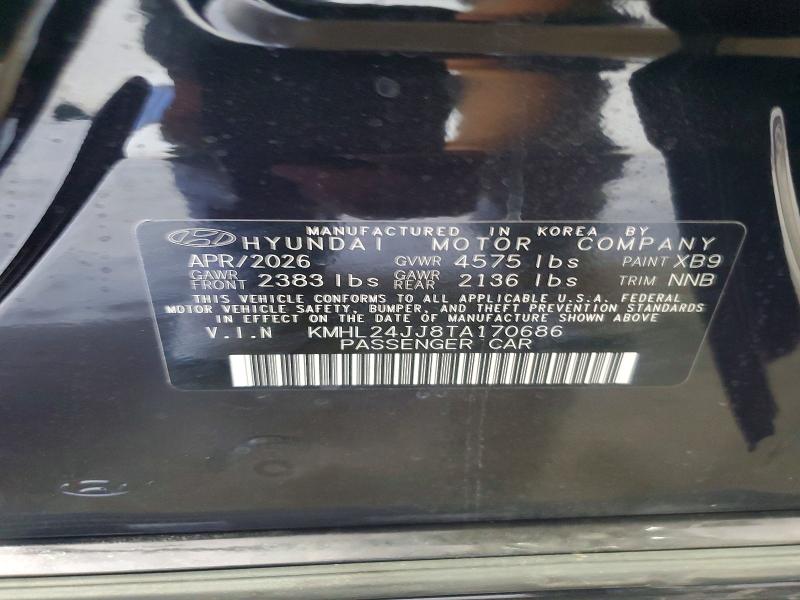 61163006 :رقم المزاد ، KMHL24JJ8TA170686 vin ، 2026 Hyundai Sonata Hybrid مزاد بيع