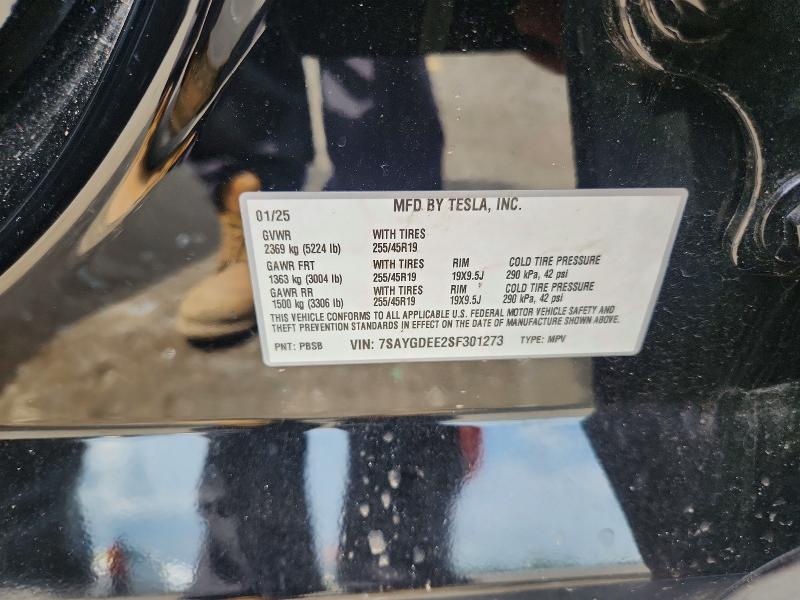 61939966 :رقم المزاد ، 7SAYGDEE2SF301273 vin ، 2025 Tesla Model Y مزاد بيع