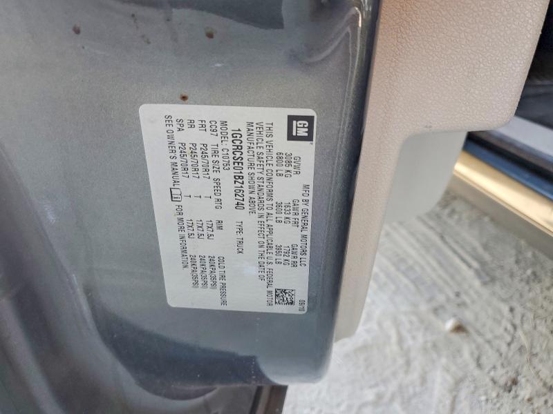 60486406 :رقم المزاد ، 1GCRCSE01BZ162740 vin ، 2011 Chevrolet Silverado مزاد بيع